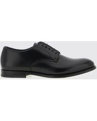 Doucal's - Calfskin Leather Derby Lace-Up Shoes With Leather Sole - Lyst