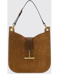 Tom Ford - Rectangular Suede Shoulder Bag With Adjustable Handle - Lyst