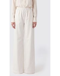 Fabiana Filippi - Wool Blend Palazzo Trousers With Elastic Waist And Jewel Detail - Lyst