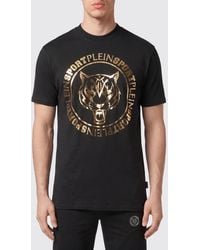 Philipp Plein - Slim Fit Cotton T-Shirt With Graphic Print And Tone-On-Tone Logo - Lyst