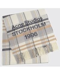 Acne Studios - Check Wool Scarf With Jacquard Logo And Fringed Hem - Lyst