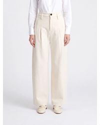 Brunello Cucinelli - High-Waisted Palazzo Trousers With Monili - Lyst