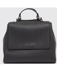 Orciani - Sveva Hammered Leather Handbag With Handle And Shoulder Strap - Lyst
