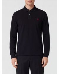 Polo Ralph Lauren - Long-Sleeved Slim-Fit Cotton Polo Shirt With Pony Logo - Lyst
