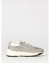 Autry - Hyperway Two-Tone Leather And Mesh Sneakers With Cut-Out Logo - Lyst