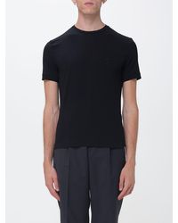 Giorgio Armani - Cotton Crewneck T-Shirt With Tone-On-Tone Monogram - Lyst