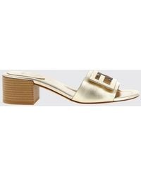 Fendi - Laminated Leather Baguette Mules - Lyst