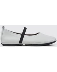 Camper - Right Nina Calfskin Mary Janes With Elasticated Inserts And Round Toe - Lyst