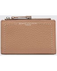 Gianni Chiarini - Grained Leather Bifold Wallet With Laminated Logo And Coin Pocket - Lyst