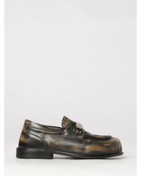 PDF - Two-Tone Aged Leather Penny Loafers With Metal Plate And Round Toe - Lyst