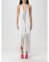 ROTATE BIRGER CHRISTENSEN - Midi Dress With Sequins And Fringes - Lyst