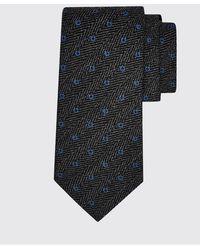 Ferragamo - Gancini Silk And Wool Tie With Chevron Monogram Pattern - Lyst