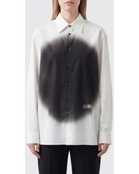 MM6 by Maison Margiela - Graphic Print Cotton Shirt With Relaxed Fit - Lyst