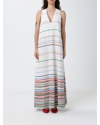 Paul Smith - Striped Cotton Blend Long Dress - Lyst
