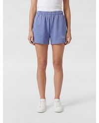 Sporty & Rich - Sporty &Amp Rich Cotton Shorts With Slogan Print And Elasticated Waist - Lyst