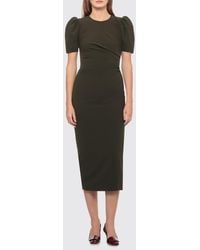 Carolina Herrera - Jersey Midi Sheath Dress With Puff Sleeves - Lyst