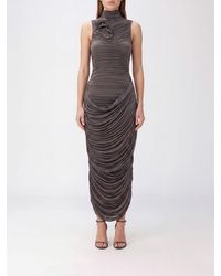 Magda Butrym - Off-The-Shoulder Ruched Jersey Sheath Midi Dress With Flower - Lyst