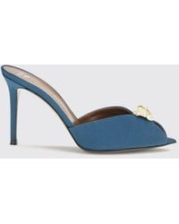 Giuseppe Zanotti - Embroidered Twill Mules With Crystals - Lyst