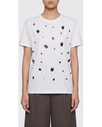 Liu Jo - Cotton T-Shirts With Crystals - Lyst