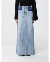 Maison Margiela - High-Waisted Long Leather Skirt With Four Stitches - Lyst