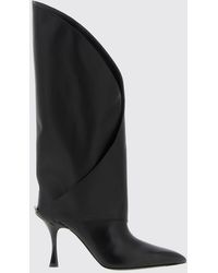 Balmain - Twist Calfskin Knee-High Boots With Stiletto Heel And Pb Monogram - Lyst