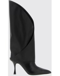 Balmain - Twist Calfskin Knee-High Boots With Stiletto Heel And Pb Monogram - Lyst