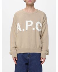 A.P.C. - Pullover En Mélange De Laine Avec Logo - Lyst