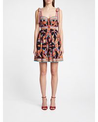 Dolce & Gabbana - Dolce &Amp Gabbana Carretto Siciliano Print Cotton Bustier Mini Dress - Lyst