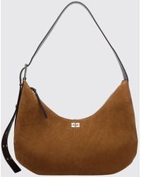 Ganni - Recycled Polyester Hobo Bag With Adjustable Handle And Butterfly Logo - Lyst