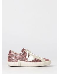 Philippe Model - Suede And Glitter Sneakers - Lyst