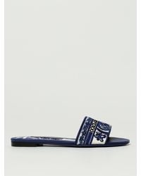 Dolce & Gabbana - Dolce&Gabbana Embroidered Logo Slides - Lyst