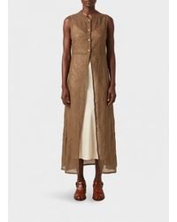 LeKasha - Sleeveless Abstract Print Linen Midi Shirt Dress - Lyst