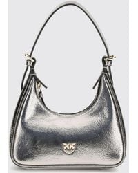 Pinko - Baby Miss Laminated Leather Shoulder Bag - Lyst