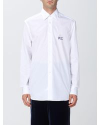 Etro - Cotton Shirt With Embroidered Cube Logo - Lyst
