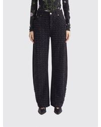 Stella McCartney - Denim Jeans With Bouclé Inserts - Lyst