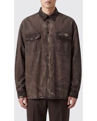 Uma Wang - Relaxed Fit Distressed-Effect Cotton Shirt With French Collar - Lyst