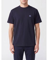 Jil Sander - Cotton Crewneck T-Shirt With Contrast Logo On Chest - Lyst