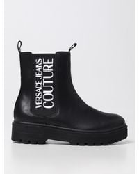 Versace Jeans Couture - Bottines Chelsea En Cuir - Lyst