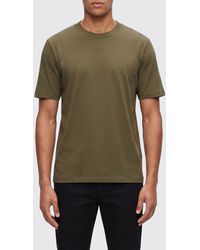 HUGO - Slim Fit Cotton T-Shirt With Tone-On-Tone Crewneck Logo - Lyst