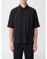 Homme Plissé Issey Miyake - Homme Plissé Issey Miyake Pleated Crêpe Short-Sleeve Bowling Shirt - Lyst