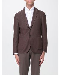 Manuel Ritz - Slim Fit Single-Breasted Viscose Blend Blazer With Peak Lapels - Lyst
