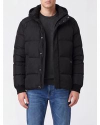 Add - Quilted Nylon Short Down Jacket With Ped Hood And Concealed Closure - Lyst