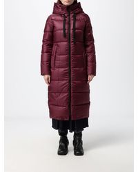 Peuterey - Long Quilted Nylon Puffer Coat With A Hood And High Collar - Lyst