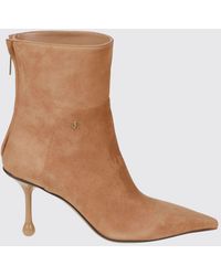 Jimmy Choo - Suede Ankle Boots With A Teardrop High Heel - Lyst