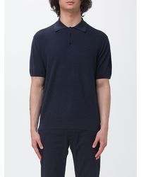 Canali - Cotton Blend Knit Polo Shirt - Lyst