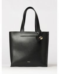 Furla - Divide Medium Leather Tote Bag By With Two Compartments And Charm - Lyst