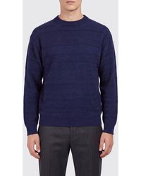 Laneus - Abstract Jacquard Wool And Alpaca Blend Jumper With A Crew Neck - Lyst