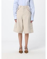 Fendi - High-Waisted Knee-Length Linen And Cotton Blend Cargo Shorts - Lyst