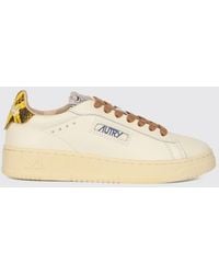 Autry - Dallas Low Calfskin Trainers With Python-Effect Inserts - Lyst