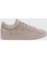 Tod's - Low-Top Suede Calfskin Sneakers With Heel Gommini - Lyst